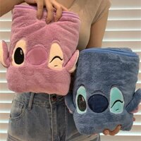 Khăn tắm hoạt hình Stitch phong cách Nhật Bản cho phụ nữ, áo choàng tắm dày và thấm hút dễ thương cho cặp đôi