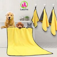 Khăn tắm lớn cho chó mèo [140*70cm] Luna Pet, khăn siêu thấm hú ,khăn lau vệ sinh lông cho thú cưng