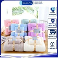 Khăn tắm lớn sợi tre cho bé hàn quốc combo 2 khăn tắm lông cừu cao cấp 35*75cm và 70*140cm
