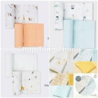 Khăn tắm lụa đa năng La Pomme bamboo 120 x 120 75 x 75 sợi tre cao cấp bé trai bé gái K002 K003