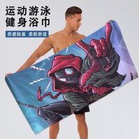 Khăn tắm Marvel, khăn tắm hoạt hình cho nam, nữ, thấm hút nhanh, thể thao, lau mồ hôi, dài, quấn bơi 007 DGAY