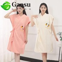 Khăn tắm nữ GAOSU, Áo choàng tắm khách sạn mềm mại lông cừu san hô, Bộ đồ ngủ gia đình dày hoạt hình thoải mái quấn váy tắm tại nhà