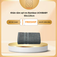 Khăn tắm sợi tre Bamboo UCHIBABY 60x120cm mềm mịn, kháng khuẩn (Túi)