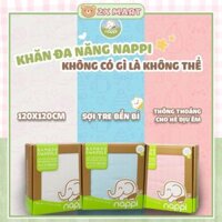 Khăn tắm sợi tre đa năng Nappi Cao cấp cho bé kích thước 120x100cm