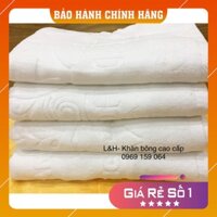 Khăn tắm trắng khách sạn logo 70x140cm, xuất dư, 530g