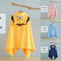 Khăn tắm trẻ em Áo choàng lông cừu san hô có mũ trùm đầu Áo choàng tắm thấm hút Khăn tắm dày cho bé Khăn tắm sơ sinh