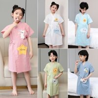 Khăn tắm trẻ em gạc mùa hè 6-12 tuổi Áo choàng tắm Cotton nguyên chất 100 bông loại một bé trai bé gái có thể mặc có thể quấn