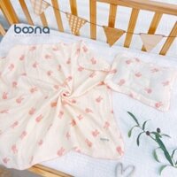 Khăn tắm xô Muslin -Chăn -Choàng sợi tre BOONA  4 lớp đa năng cho bé kích thước 75x90cm