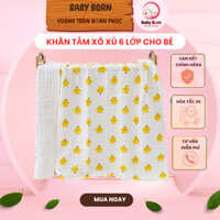 Khăn tắm xô nhăn 6 lớp đa năng cho bé, có thể làm chăn đắp (105cm x 105cm)