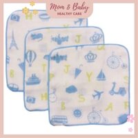 Khăn tay Nhật BảnOrunet Mini Handkerchief OGWL4008 họa tiết dễ thương vải cotton mềm mịn, thoáng mát 22x22cm