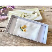 Khăn Tay Thêu Hoa Dã Quỳ SenSilk – Quà Kỷ Yếu 35x35cm, Quà tặng người yêu