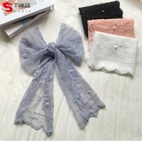 Khăn thêu ren TOBIE, Khăn quàng cổ dài ruy băng mỏng, Phụ kiện tóc thanh lịch Trang trí khăn hoa phong cách Hàn Quốc đi biển