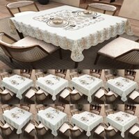 Khăn trải bàn ăn hình vuông 4 ghế họa tiết hoa kích thước 137cmx137cm chất liệu PVC dày cao cấp / GIÁ SỈ RẺ Sang trọng