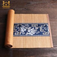 Khăn trải bàn bằng tre hình chữ nhật cho bàn trà Khăn trải bàn hình chữ nhật không làm vườn