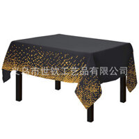 Khăn trải bàn chấm bi vàng hồng, khăn trải bàn dùng một lần in hình chấm vàng 137x274cm