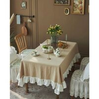 Khăn trải bàn chữ nhật linen trơn