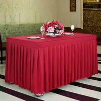 KHĂN Trải  BÀN CHỮ NHẬT Tường Vi cho phòng họp ,hội nghị , bàn giáo viên được may bèo xếp ly , chất liệu thun chéo