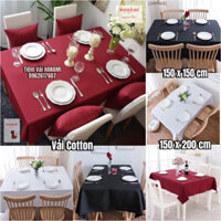 Khăn Trải Bàn Cotton Khổ Rộng 150x150cm, 150x200cm Siêu Đẹp Mịn Các Loại Màu - Kích Thước