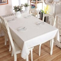 Khăn trải bàn decor Canvas trắng be beige vải bố mịn sang trọng trang trí nhà cửa