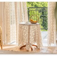 Khăn trải bàn dệt bông nông thôn bàn tròn bàn vuông làm bằng 85,7% kim vải cotton retro openwork ren