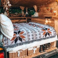 Khăn Trải Bàn Dệt Kim Phong Cách Dân Tộc Bắc Âu