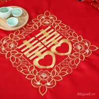 Khăn trải bàn đỏ phong cách Trung Quốc mới, khăn trải bàn tiệc cưới, khăn trải bàn hình chữ nhật màu đỏ, khăn trải bàn ăn, khăn trải bàn cà phê