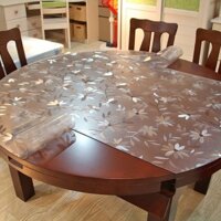 Khăn trải bàn gấp kính mềm trong suốt pvc chống thấm dầu hình bầu dục, Tấm Lót Bàn trà dùng một lần chống bỏng, Tấm lót bàn ăn kiểu Tây M06F