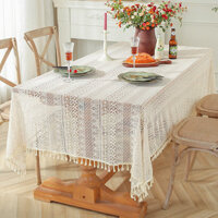 Khăn trải bàn hiện đại tối giản chống bụi, phong cách Bắc Âu cho phòng khách, tủ TV, khăn phủ nhỏ, khăn trải bàn ren vintage, hình chữ nhật, trà