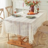 Khăn trải bàn hiện đại tối giản chống bụi, phong cách Bắc Âu cho phòng khách, tủ TV, khăn phủ nhỏ, khăn trải bàn ren vintage, hình chữ nhật, trà