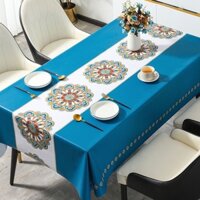 Khăn Trải Bàn Hình Chữ Nhật Bằng Pvc Chống Nước Chống Dầu Phong Cách Bắc Âu 140×220cm