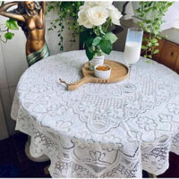 Khăn trải bàn hoa ren hình tròn 1m8