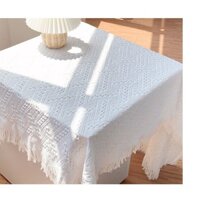 Khăn trải bàn, Khăn phủ sofa, Thảm trải sàn màu trắng kích thước 90x90cm