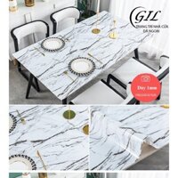 khăn trải bàn pvc hoa văn cẩm thạch trắng