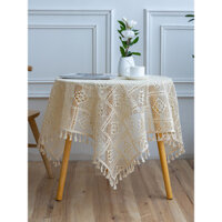 Khăn trải bàn ren rỗng vintage, phong cách Ins, hình chữ nhật, màu trắng, khăn trải bàn ăn uống, bàn tròn, khăn trải bàn nhỏ