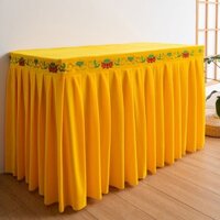 Khăn trải bàn thêu hoa sen Khăn trải bàn thờ nhung vàng Khăn trải bàn Váy bàn thờ Khăn trải bàn Vải màu vàng Khăn trải bàn bằng vải sen cho Phật Khăn trải bàn tab.4