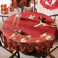 Khăn trải bàn tiệc sinh nhật, không khí kỷ niệm tuổi tám mươi, khăn trải bàn cao cấp màu đỏ, khăn phủ nhân vật trường thọ, khăn trải bàn đặc biệt sinh nhật [djy]