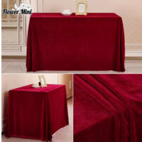 Khăn Trải Bàn Tiệc Trang Trí Lễ Tết, Noel, Decor Đám Cưới, Sinh Nhật, Sự Kiện Vải Nhung Đỏ Rộng 1m6