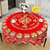 Khăn Trải Bàn Tròn 3D Chất Liệu PVC Sang Trọng Không Thấm Nước