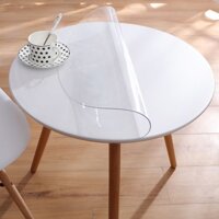 Khăn Trải Bàn Tròn Bằng Nhựa PVC Mềm Dày Dặn Trong Suốt Chống Thấm Nước / Dầu / Bỏng
