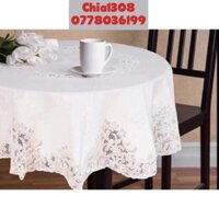 KHĂN TRẢI BÀN TRÒN CAO CẤP 160cm NHẬT BẢN KHÔNG THẤM NƯỚC (sỉ ib)