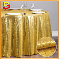 Khăn Trải Bàn Tròn Khăn Vải Kim Sa Sang Trọng Khổ 1m2x1m2 Trang Trí Nhà Cửa, Sự Kiện DG-582