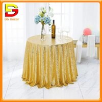 Khăn Trải Bàn Tròn Khăn Vải Kim Tuyến Sang Trọng Khổ 1m2 Trang Trí Nhà Cửa, Sự Kiện, Sinh Nhật DC-761