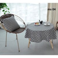 Khăn trải bàn tròn vải canvas nhiều mẫu
