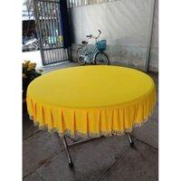 khăn trải bàn tròn vàng đơn giản( có mai theo yêu cầu)