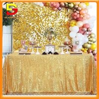 Khăn Trải Bàn Vải Kim Tuyến Trang Trí Sự Kiện Khăn 1m5 Decor Cưới Hỏi, Sinh Nhật Sang Trọng DG-614