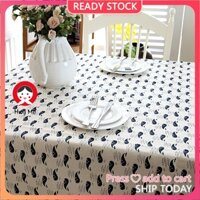 Khăn trải bàn vải lanh phối ren hình cá voi xinh xắn