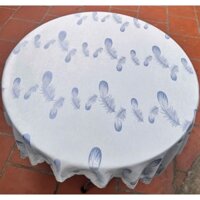 khăn trải bàn vải nhung bông 2 mặt hình lông vũ