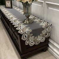 Khăn Trải Bàn Vải Ren Dài Phong Cách Mỹ Đơn Giản