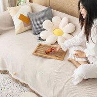 Khăn trải ghế sofa bằng vải cotton chống bụi bẩn/mềm dịu phong cách hiện đại thích hợp sử dụng bốn mùa sang trọng