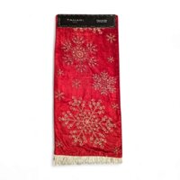 Khăn Trải Giữa Bàn Table Runner Nhung Đỏ Hoa Tuyết Đính Hạt 40cm x 182cm – Hiệu Tahari Home (US)